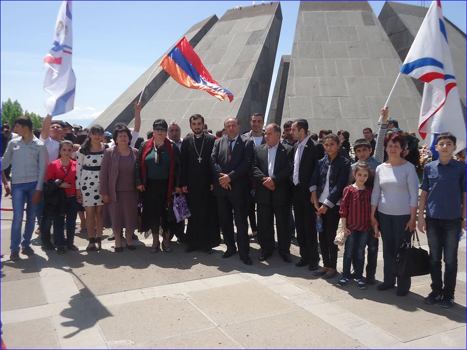 Assyrians at the Armenian Genocide Memorial in Yerevan, Armenia.