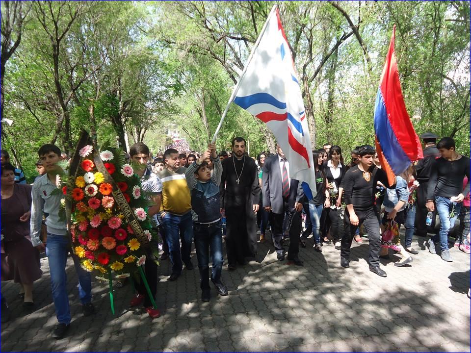 Assyrians at the Armenian Genocide Memorial in Yerevan, Armenia.