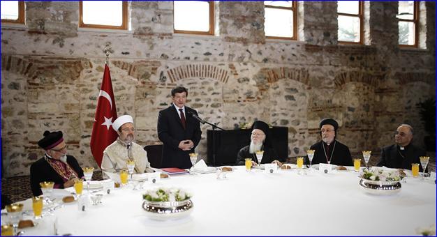 Prime Minister Davutolu hosts the religious leaders of the country (AA photo).