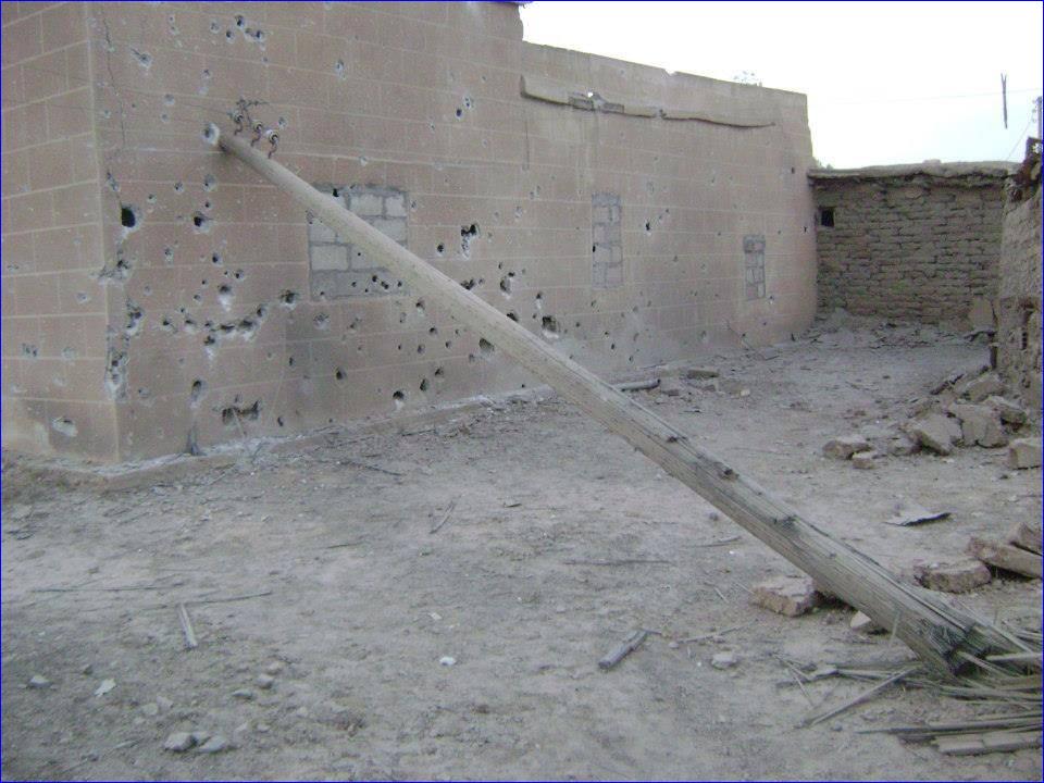 Damage caused by fighting in the Assyrian village of Tel Khareta, in Hasaka, Syria.