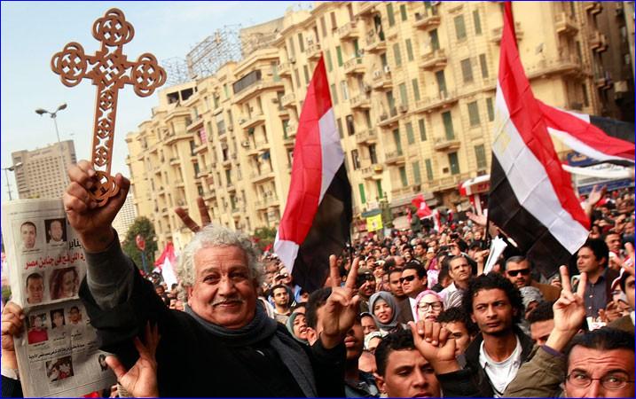 Coptic Christians rallied in Cairo for religious tolerance (AP Photo).