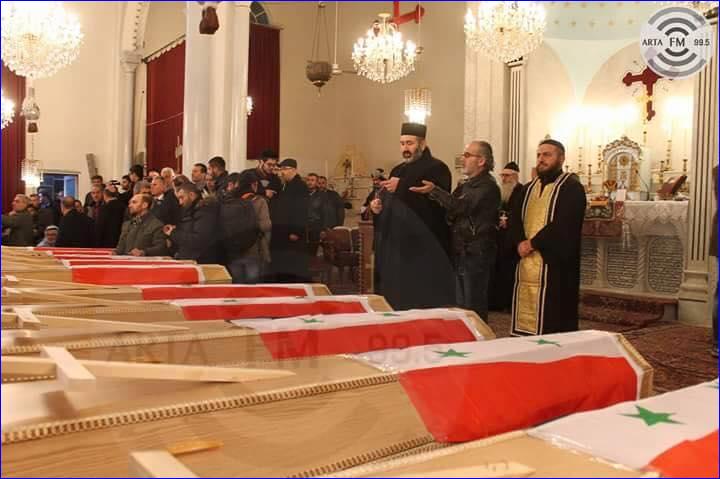 Funeral Held for 13 Assyrians Killed in Restaurant Bombings in Syria