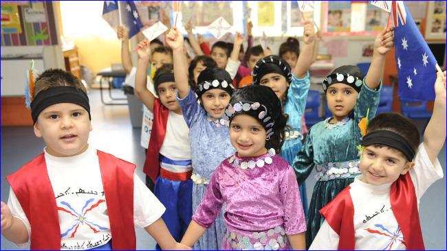 Children from Kids World Kindy, in Fairfield Heights, performed in traditional Assyrian costume to celebrate the Assyrian New Year last year.