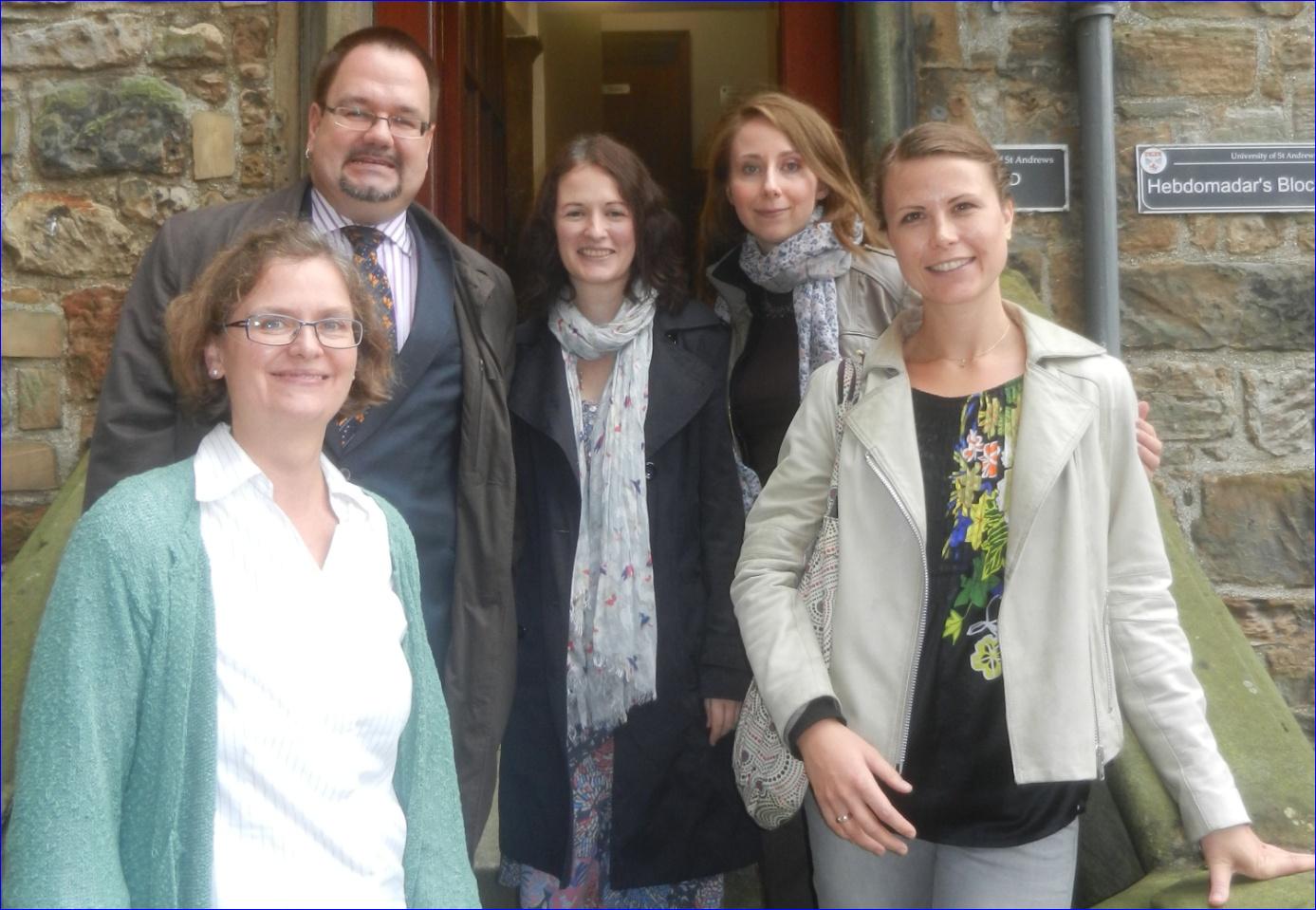 From left to right: Dr Lise Paulsen Galal (Roskilde University, Denmark), Torsten Moritz (Churches' Commission for Migrants in Europe), Dr Fiona McCallum (University of St Andrews, Scotland), Dr Marta Wozniak (University of Lodz, Poland), Dr Sara Lei Sparre (Roskilde University, Denmark).