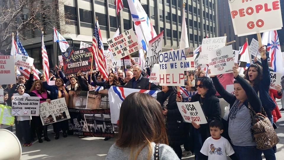 Assyrians in Chicago rally in support of Assyrians in Syria and Iraq.